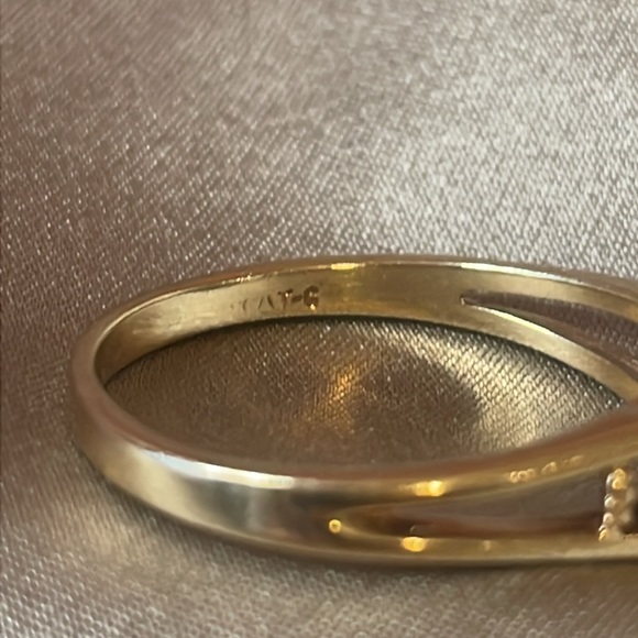 Vintage Solid 14k Natural Black Star Sapphire and Diamond Ring Sz 7.25 - Picture 6 of 7